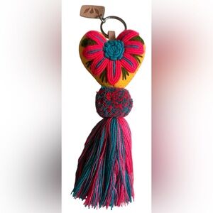 Consuela Multicolor Heart Tassel Keychain